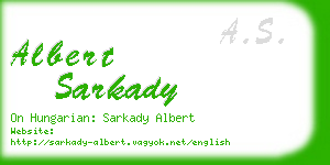 albert sarkady business card